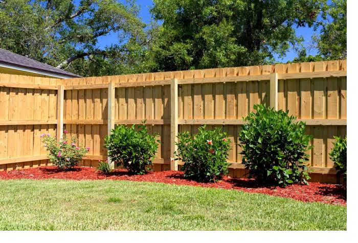 Board-and-batten cedar with landscaping