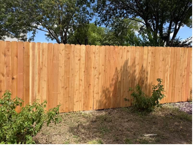 Cedar privacy fence installed by Omni Fence