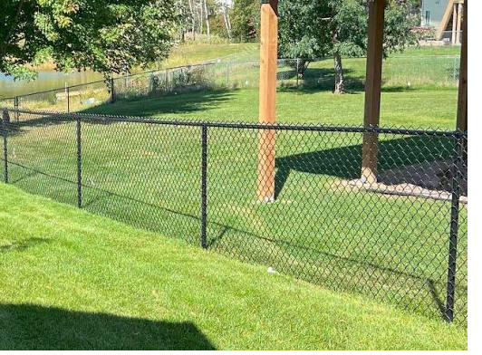 Black chain link yard enclosure